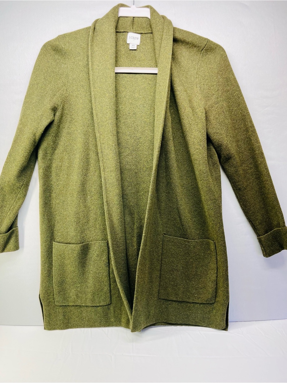 J. Crew Olive Open-Front Chelsea Cardigan